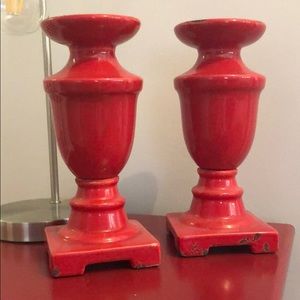 Red Candle Holders